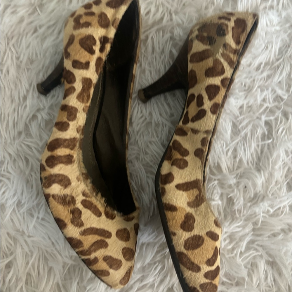 Nicole Brown and Tan Leopard Print Flats - Picture 2 of 2